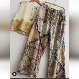 ✨NEW Jaded Gypsy Paths Crossed Patchwork Plaid Women's Pants - L\XL REMAIN